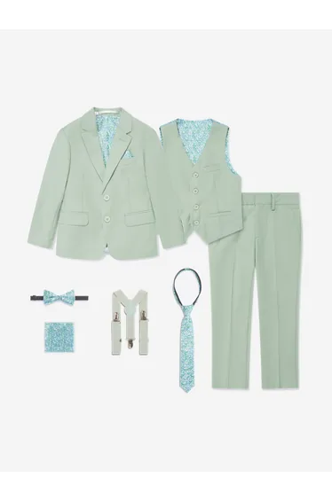 SUITLAB Boys 7 Piece Suit Set in Green