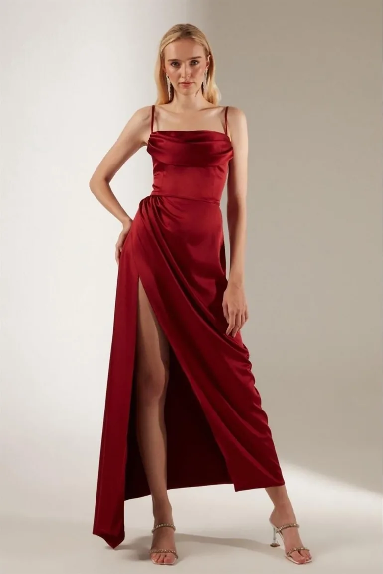Violet Strap Draped Dress