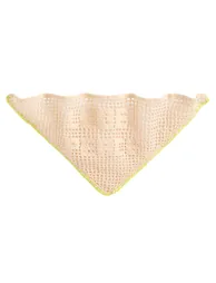 Crochet Triangle Scarf in Cotton Mix - 1