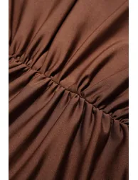 Asymmetrical Neck Ruched Long Sleeve Mini Dress - 8