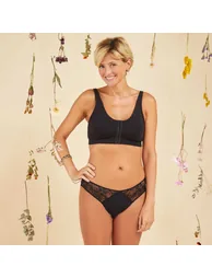 Seamless briefs with lace black