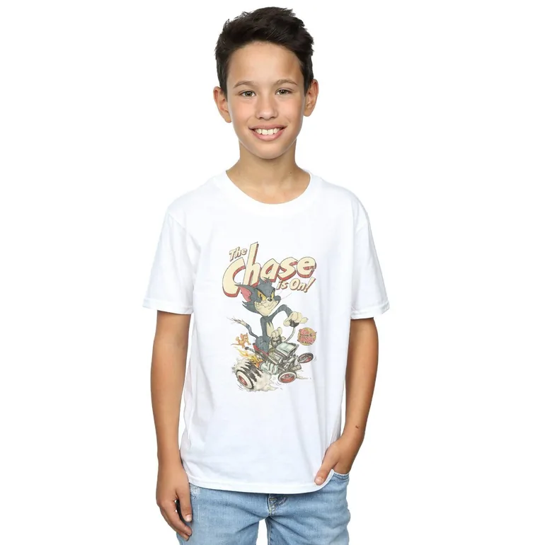 Tom And Jerry Boys The Chase Is On T-Shirt - White - 1