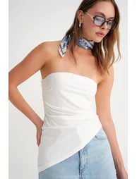 Mixray Strapless Draped top - 1