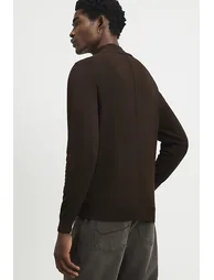 Brown Slim Fit Half Zip Jumper - 2