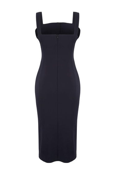 Navy Blue Woven Plus Size Dress product thumbnail 4