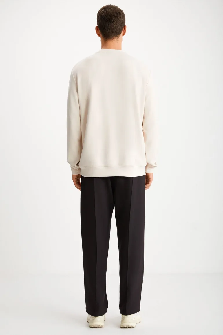 GUILHERME Men's 100% Cotton Knitted 3 Yarn Warm Regular Vanilla Sweatshirt with Raised Inside - 5