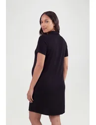 Maternity Short Sleeve Nightie - black - 1