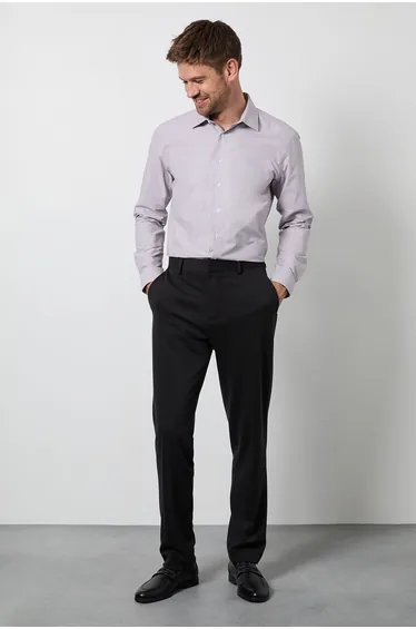 Black Textured Slim Fit Trouser