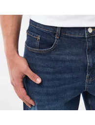 Slim Fit Denim Bermuda Shorts BLUE - 5