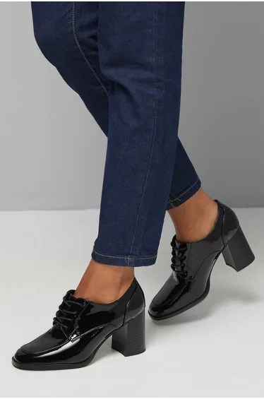 Dante Lace Up High Block Heeled Loafers