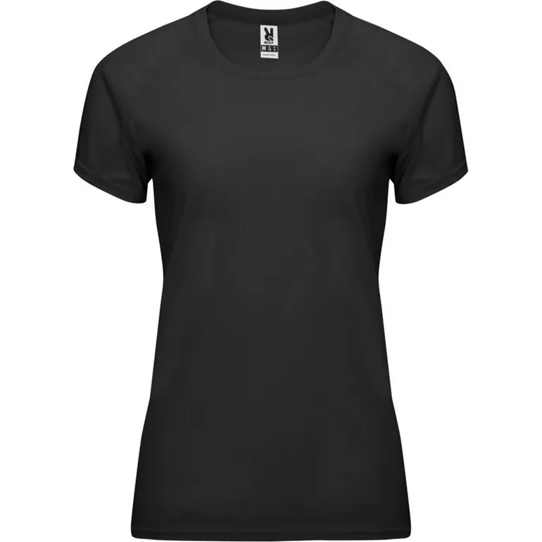 Roly Womens/Ladies Bahrain Short-Sleeved Sports T-Shirt - Solid Black