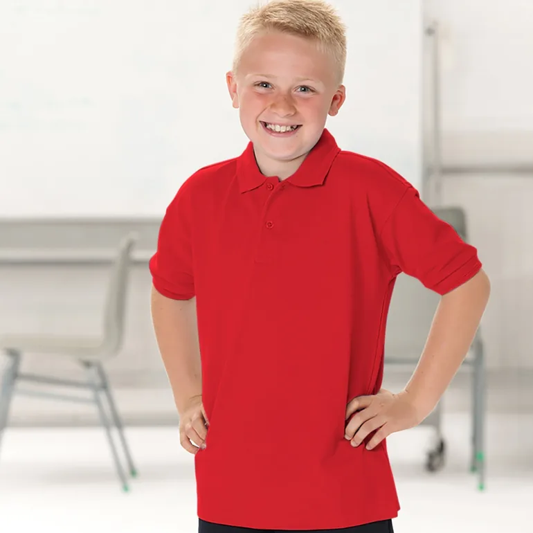 Jerzees Schoolgear Childrens 65/35 Pique Polo Shirt (Pack of 2) - Bright Red - 1