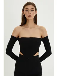Blouse - Black - Fitted