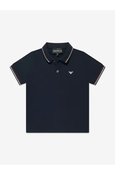 Boys Logo Polo Shirt In Navy