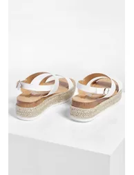 Double Strap Espadrille Flatforms - white - 3