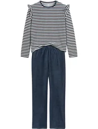Striped Velour Pyjamas in Cotton Mix