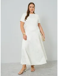 Plus Size Jacquard A-Line Maxi Dress - 1