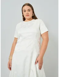 Plus Size Jacquard A-Line Maxi Dress - 2