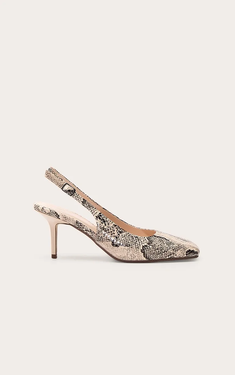Snake Square Toe Sling Back - 1