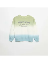 Tie-dye printed round neck sweatshirt BLUE - 2