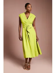 Belted Crepe Dress