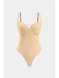 Solid Bustier Sleeveless Bodysuit