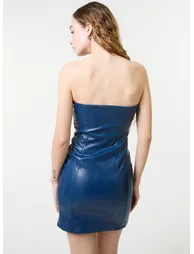 Strapless Zip Front Mini Dress - 3