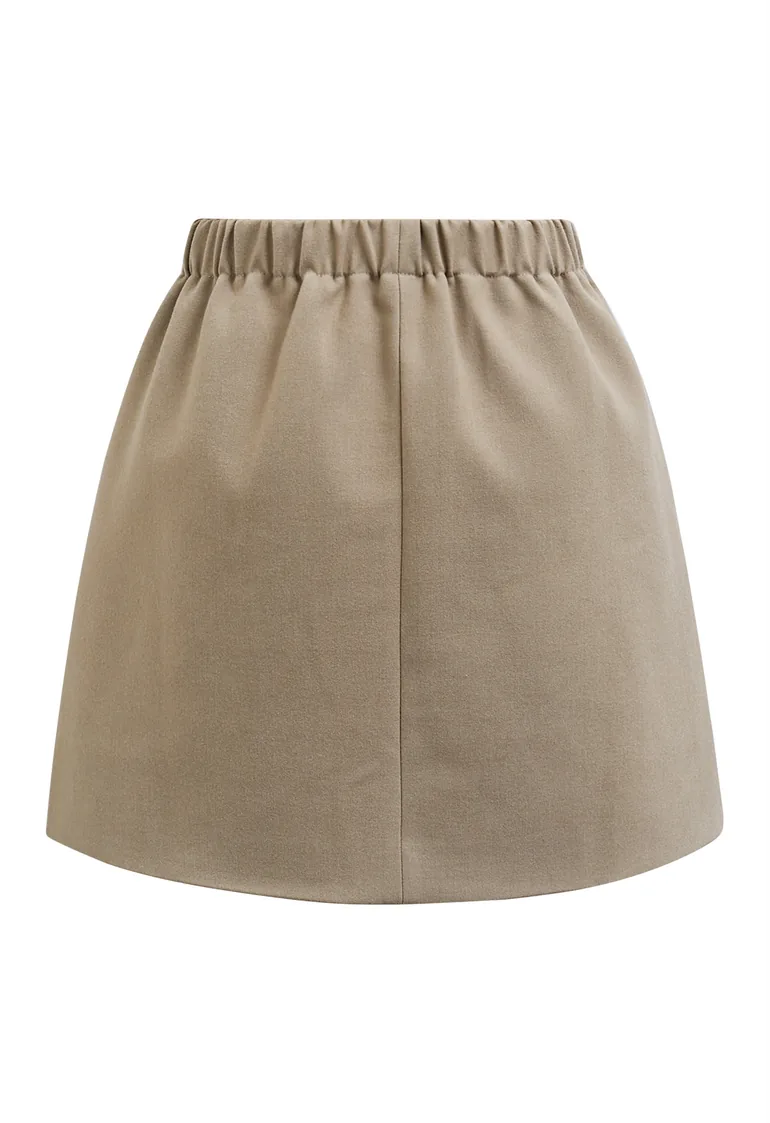Timelessly Stylish Mini Bud Skirt in Sand - 10