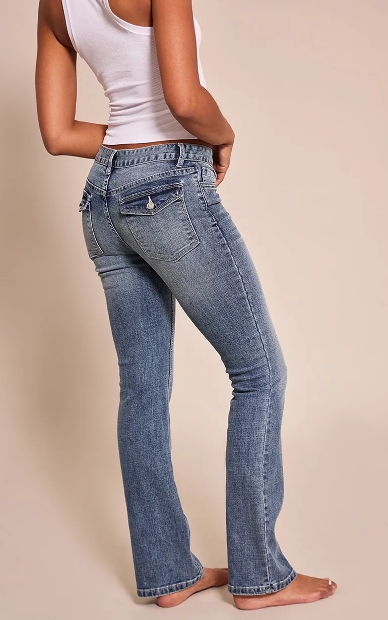 Vintage Low Rise Stretch Flares - 2