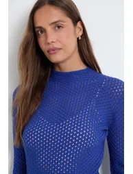 Pointelle Stitch Fine Knitted Jumper - 3