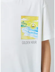 Kids Graphic Print Oversized T-Shirt and Jeans Set - 3