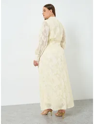 Plus Size Jacquard A-Line Maxi Dress - 4