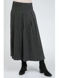 Longline Pleated Knit Skirt - 2