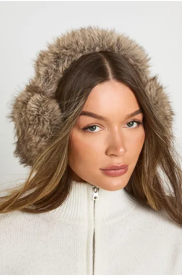 Faux Fur Earmuffs - brown