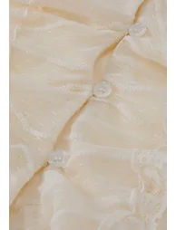 Wavy Ruffle Lace Trim Flare Cuff Mesh Top in Cream for Weekend Brunches & Romantic Evenings - 4