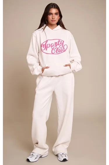 Cream Sports Club Cotton Fleece Straight Leg Sweatpants