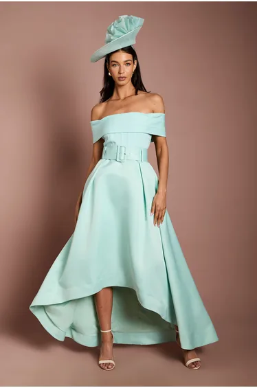Lisa Tan Bardot Bandage Hi-Lo Midi Dress