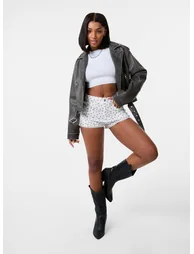 Ditsy Print Shorts with Lace