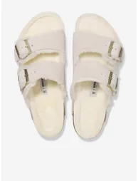 Kids Arizona Shearling Suede Sandals in White - 3