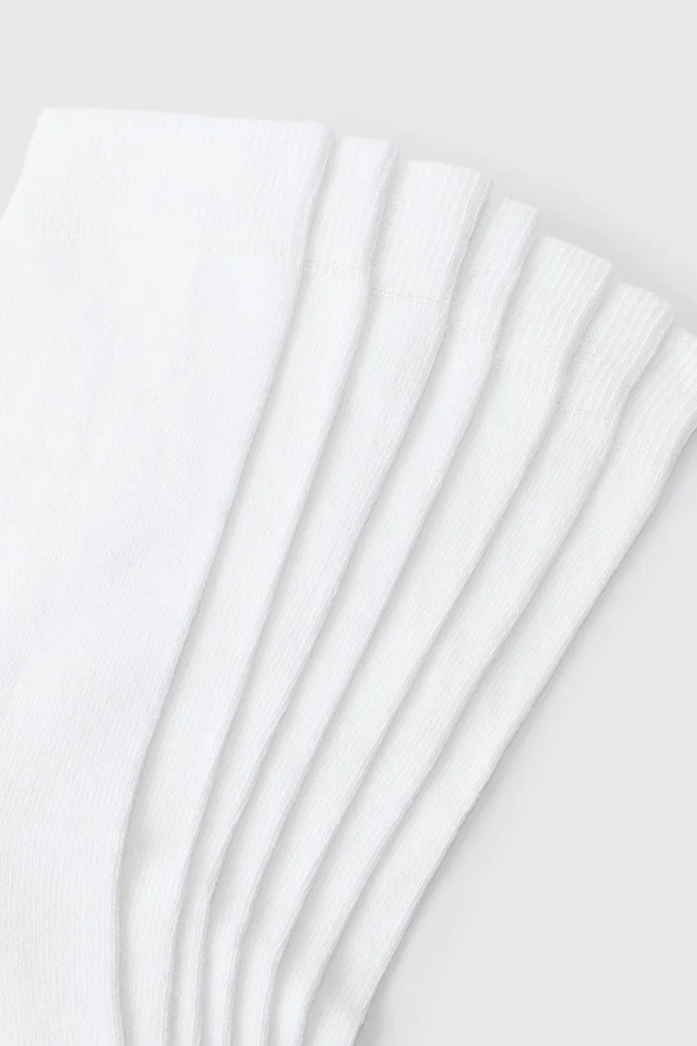 7 Pack Plain Socks - white - 3