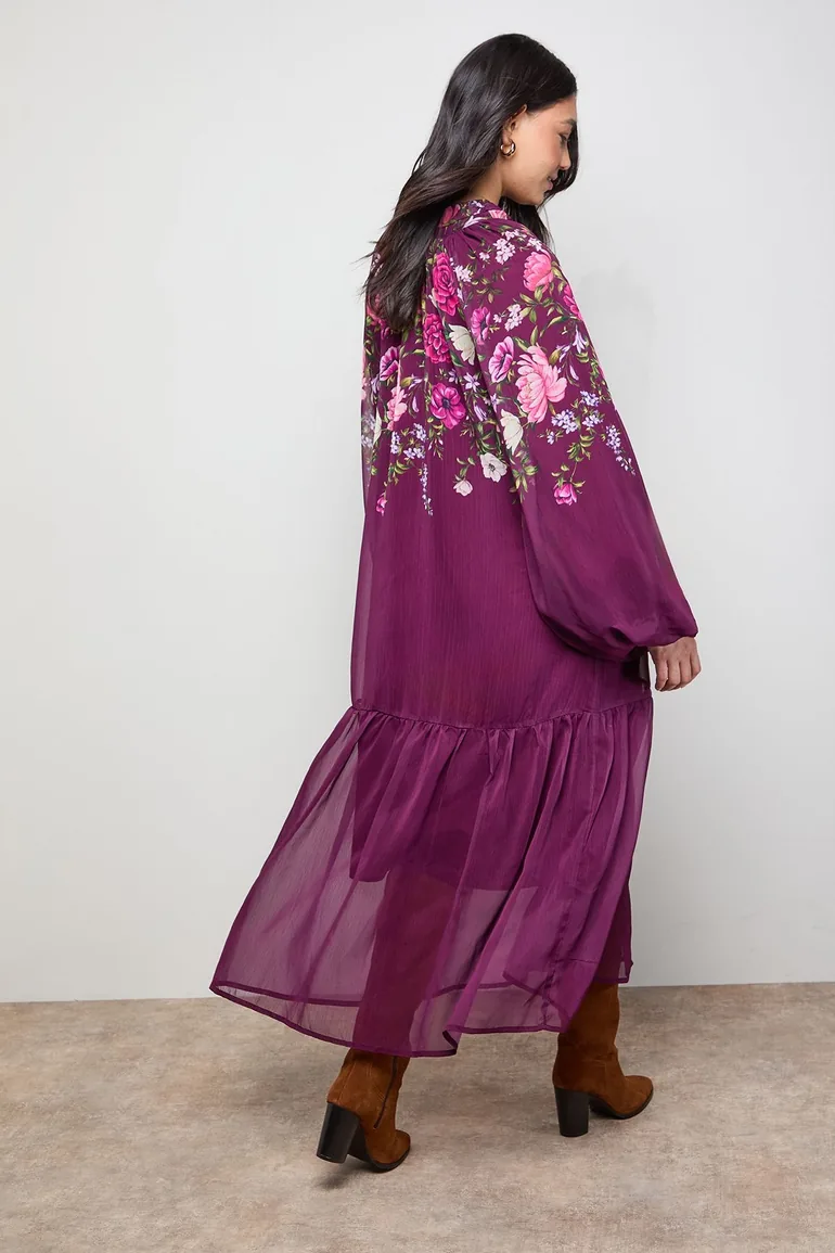 Trapeze Boho Maxi Dress - 2