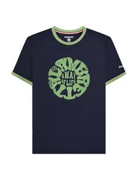 Lambretta Mens SS24 Ringer Festival T-Shirt - Navy - 1