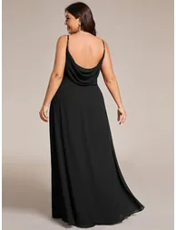 Plus Size A-Line Sleeveless Evening Dress - 1