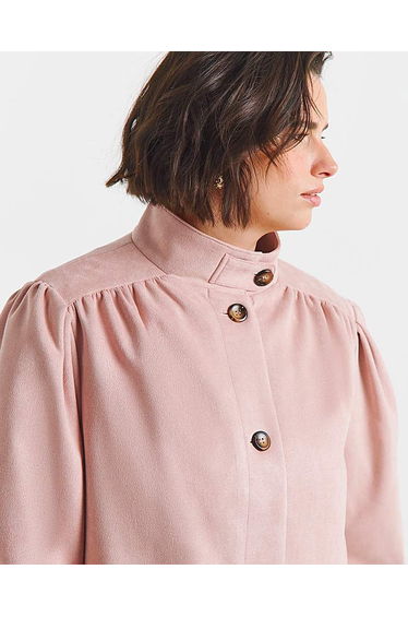 Soft Pink Funnel Neck Suedette Jacket product thumbnail 3