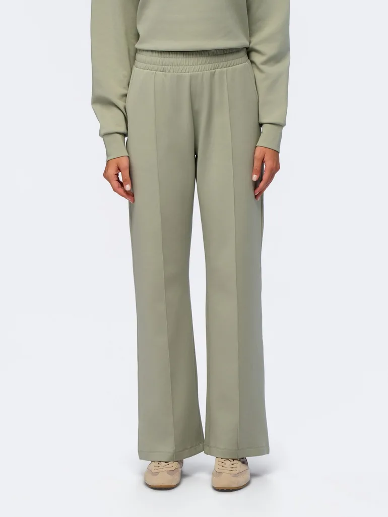 Elasticated Straight Leg Pants - SEASONAL GREEN - 3