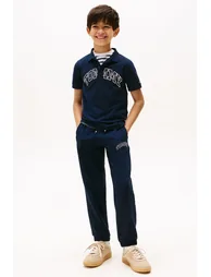 Varsity Raised Print Sweatpants Blue