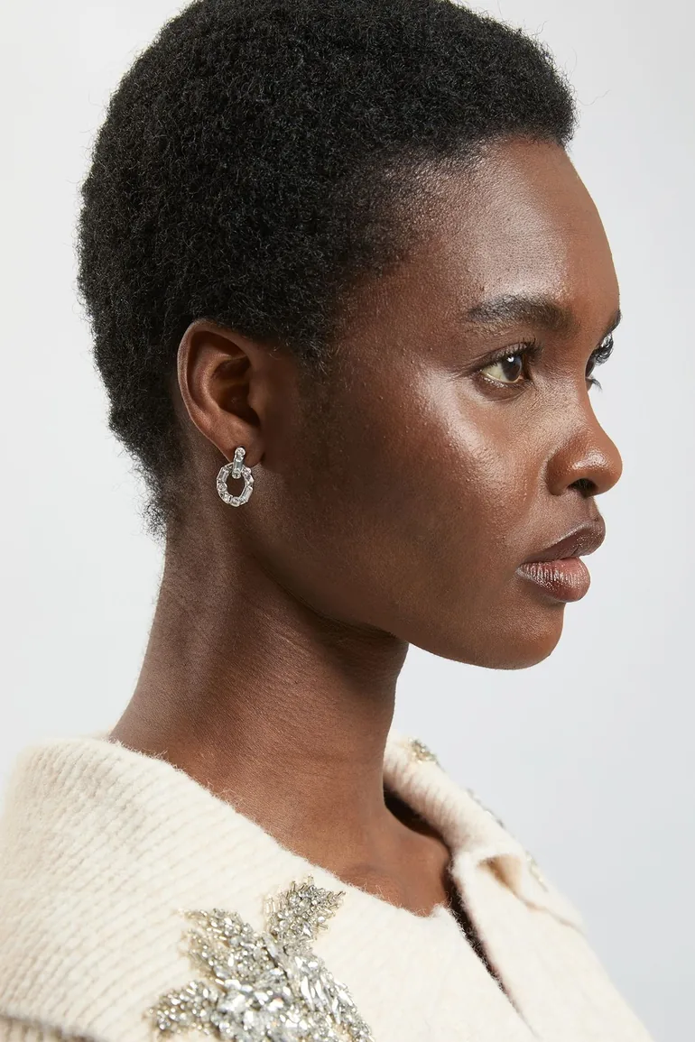 Crystal Chain Link Drop Earrings
