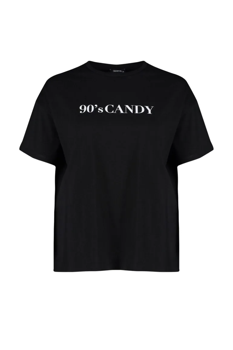 Plus Size T-Shirt - Black - Oversize - 5