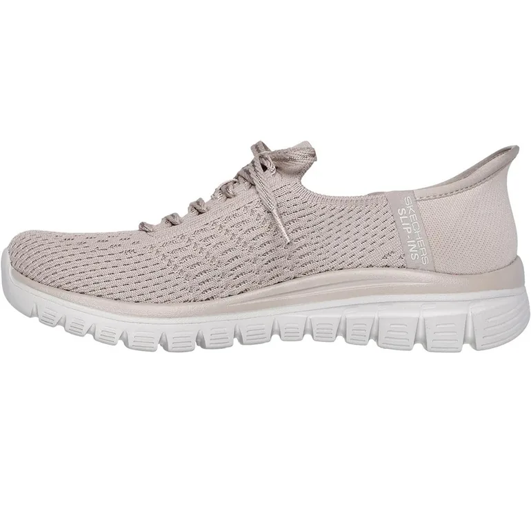 Skechers Womens/Ladies First Blush Slip-In Trainers - Taupe - 1