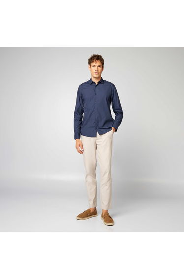 Regular fit polka dot shirt BLUE